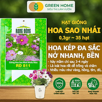 Hạt Giống Hoa Sao Nhái Mix Greenhome, Gói 0,3gr~35 hạt, Sai Hoa, Màu Rực Rỡ, Dễ Trồng Quanh Năm, Nảy Mầm Cao H13