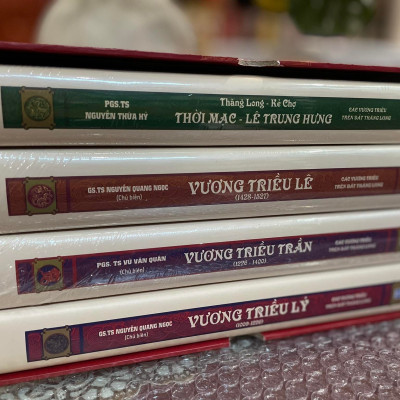 BỘ SÁCH “CÁC VƯƠNG TRIỀU TRÊN ĐẤT THĂNG LONG” (4 CUỐN). BẢN IN GIỚI HẠN BÌA CỨNG CÓ HỘP 