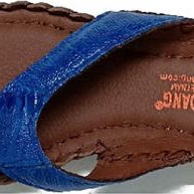 Dép nữ Huy Hoàng da đà điểu màu xanh dương HT7410