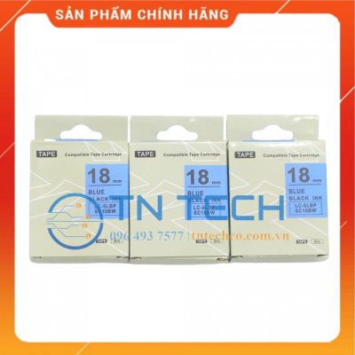 Nhãn in TEPRA - EPSON LC-5LBP (SC18BW) – Chữ đen nền xanh dương 18MM X 8M  - Dùng cho máy in nhãn TEPRA - EPSON [Hàng nhập khẩu]