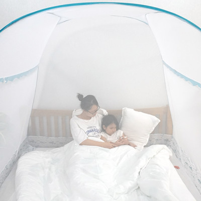 Mùng Chụp Màn Chụp Tự Bung Đỉnh Rộng Cao Cấp 1m8x2m có viền chân - Mộc Miên ( có 2 Cửa)