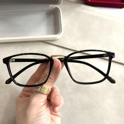 Kính mắt thời trang gọng nhựa dẻo dáng chữ nhật cho nam nữ + Tặng phụ kiện hộp đựng, khăn lau