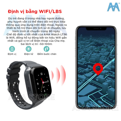 Đồng hồ Thông minh Gọi Video Call Chống nước Định vị Chính xác Model LT36 có 3 màu Đen Hồng Xanh Hàng chính hãng