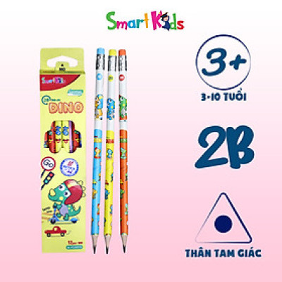 Hộp Bút chì Smartkids 2B Dinosaur Pattern SK-PC2B009 (Hộp 12 cây)