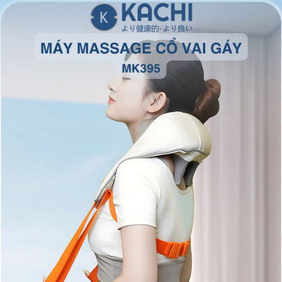 Máy massage cổ vay gáy 4D Kachi MK395 mô phỏng bàn tay người, chạy pin không dây tiện lợi - hàng chính hãng