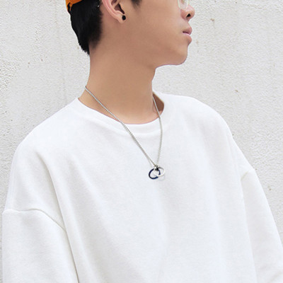 Mặt dây chuyền 3 vòng MDC346 (Màu bạc, xanh)