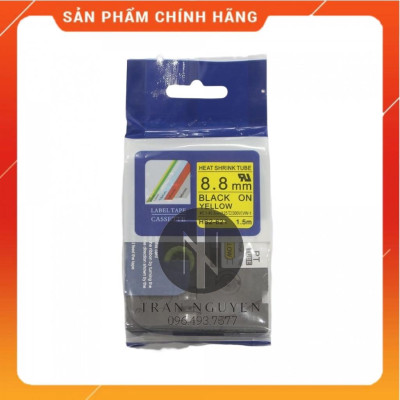 [Combo 5 cuộn] Ống co nhiệt Brother HS2-621 - Đen nền vàng 8.8mm x 1.5m - Hàng nhập khẩu