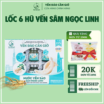 Yến Đảo - Hũ Yến Sào Sâm Ngọc Linh Hỗ Trợ Bổ Phổi, Bổ Huyết, Tăng Cường Sức Đề Kháng 6 Hộp 70ml