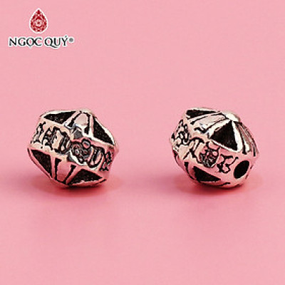 Charm bạc xỏ ngang đan chéo - Ngọc Quý Gemstones