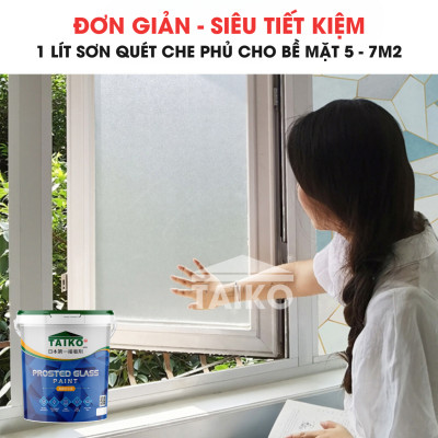 10 Kg Keo Sơn Mờ Kính Chống Nhìn Trộm TAIKOMI, Keo Sơn Bóng Mờ Kính Văn Phòng, Mờ Kính Cửa Sổ, Nhà Tắm, Phòng Ngủ