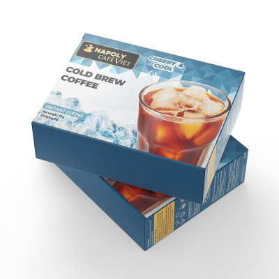 Cà Phê Sấy Lạnh Hòa Tan COLD BREW Napoli Coffee Không Đường Chua Thanh Hậu Ngọt - Hộp 15gói x 2g