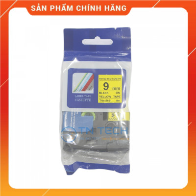 Nhãn In TNE-S621 - Đen nền vàng 9mm x 8m - Dùng cho máy in BROTHER - AIMO - PUTY [Hàng nhập khẩu]
