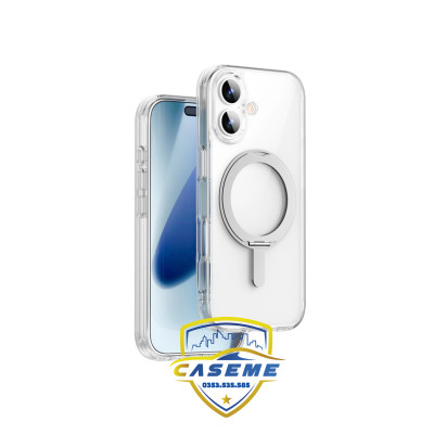 Ốp Lưng Wi wu IShield Ultra MCC-201 Cho iPhone 17, iPhone Air, iPhone 17 Pro, iPhone 17 Pro Max – Trong Suốt, Chống Sốc, Nam Châm, Giá Đỡ 360°  - Hàng Chính Hãng