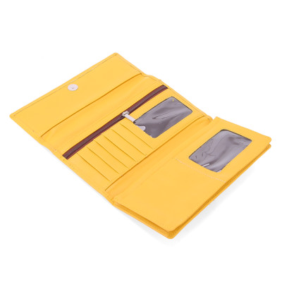 Bóp nữ da bò cao cấp Huy Hoàng 3 gấp lửng màu da, đen, đỏ, hồng, nâu, xanh, xanh đậm, cam, xanh lá chuối, xanh dương HC3125-26-27-28-29-30-39-40-59-60-64-65-67