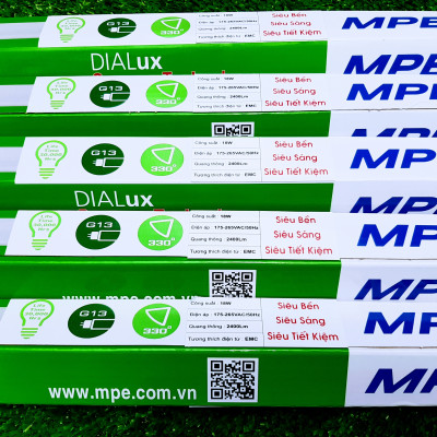 Combo 5 Bóng Đèn Led Tuýp Thủy Tinh MPE 1m2 18W Ánh Sáng Trắng