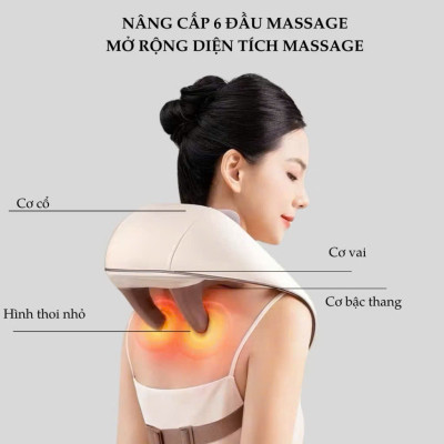 Máy Massage Cổ Vai Gáy Hồng Ngoại 6D YM-K18, Đai Mát Xa Toàn Thân Hỗ Trợ Thư Giãn - Giao Màu Ngẫu Nhiên - HÀNG CHÍNH HÃNG MINIIN