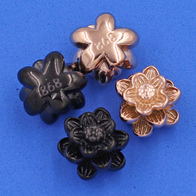 Vòng tay Gỗ Hóa Thạch size 12 ly charm Hoa Sen vàng hồng VGHTHSHBH12 - hợp tất cả các mệnh