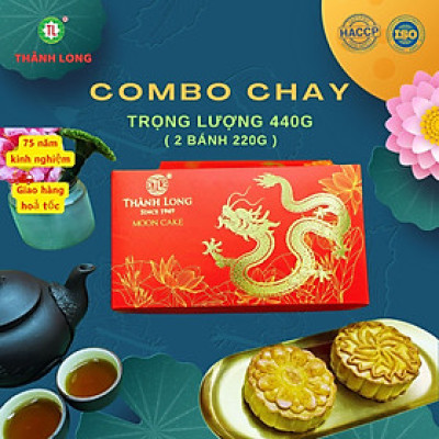 Hộp bánh trung thu 2 bánh chay 220g - Combo chay 2 - Thành Long (440g) - VIỆT NAM