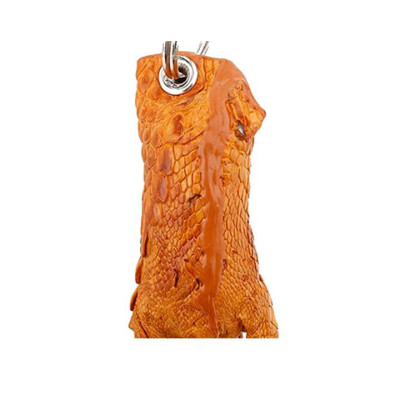 Móc khóa Huy Hoàng da cá sấu gai đuôi màu vàng HT8217