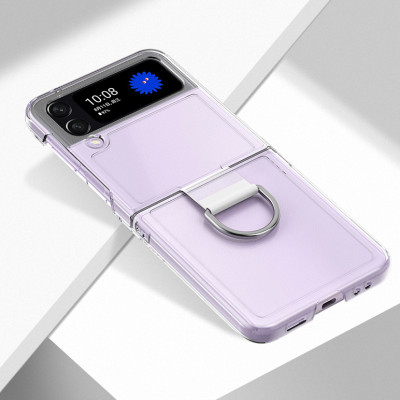 Ốp lưng cứng trong suốt có móc cho Samsung Galaxy Z Flip 4 - Hàng nhập khẩu