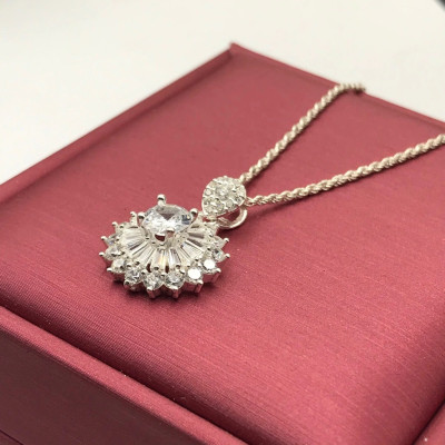 Dây Chuyền Vòng Cổ Bạc  925 Hoa Tuyết Nhiều Cánh Đính Đá Nhân Tạo Cao Cấp Tinh Tế BẠC HIỂU MINH DMD476