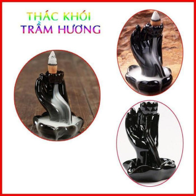 Thác Khói Trầm Hương 8*10 Cm Hình Bàn Tay Phật