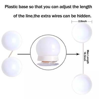 Chuỗi dây đèn led gương trang điểm 10 bóng 5 màu điều chỉnh