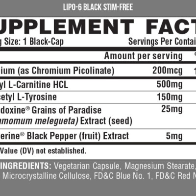 [Chính hãng] Nutrex Lipo 6 Black Stim Free (60 Viên), Hỗ Trợ Đốt Mỡ Giảm Cân, Không Chứa Caffeine