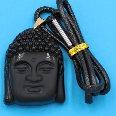 Dây chuyền mặt Phật Tổ Như Lai - thạch anh đen DEPTEL8