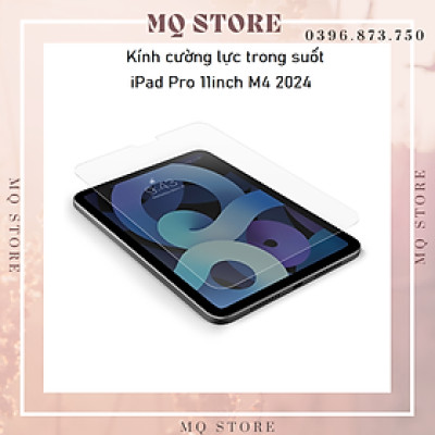 Kính cường lực cho iPad Pro 11 inch M4 2024 inch trong suốt Glass 9H chống trầy xướt ( hàng chính hãng)