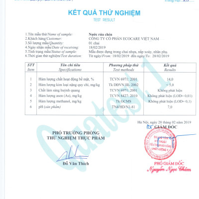 Nước rửa chén hữu cơ Bồ hòn Ecocare tinh dầu Chanh Gừng 4000ml