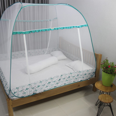 Mùng Chụp Màn Chụp Tự Bung Đỉnh Rộng Cao Cấp 1m8x2m có viền chân - Mộc Miên ( có 2 Cửa)