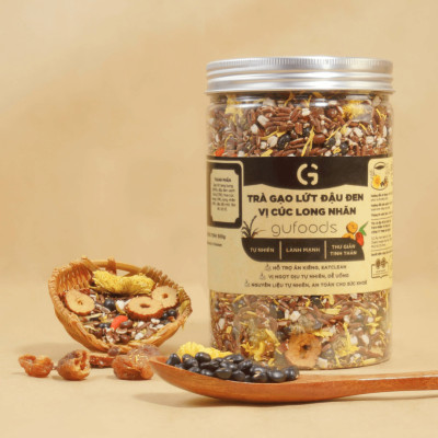 [Vị Cúc Long Nhãn] - Trà Gạo Lứt Đậu Đen GUfoods 500g - Thanh Nhiệt, Mát Gan, Cải Thiện Giấc Ngủ, Tốt Cho Tim Mạch, Giảm Cân, Eatclean, Healthy