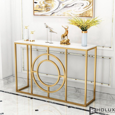 Bàn trang trí KEDI khung sắt mặt đá Juno sofa CST023 120x30x85 cm nhiều màu lựa chọn