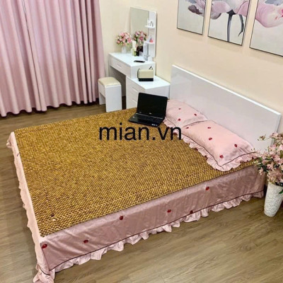 Chiếu Hạt Gỗ Pơ Mu Cao Cấp - Kích Thước 1,6mx2m hạt 1.8cm ( video , hình thật )