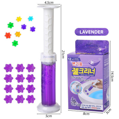 Gel Thơm Bồn Cầu Hoa Khử Mùi Toilet Nhà Vệ Sinh 6 Mùi Hương Thiên Nhiên Ống Bơm 12 Bông