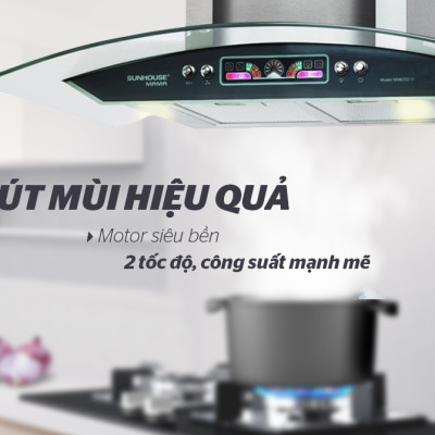 Máy Hút Mùi Kính Cong Sunhouse Mama MM6707-70 (180W) - Hàng chính hãng