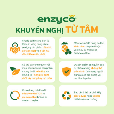 Nước rửa chén bát sinh học ENZYCO 100ml - Chiết xuất Bồ hòn và Enzyme Dứa