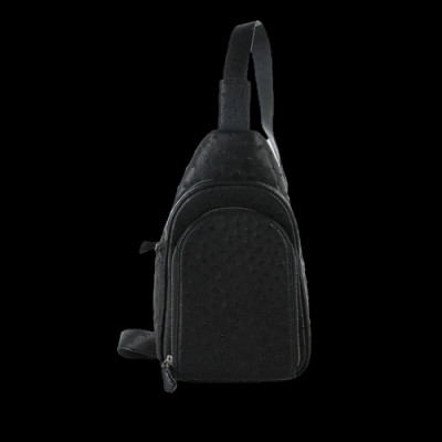 HJ6443-44-45-46 - Túi đeo trước nam da đà điểu Huy Hoàng màu đen, nâu đất, vàng bò, nâu đỏ