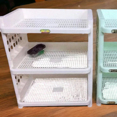 KỆ ĐA NĂNG 3 TẦNG KỆ ĐỰNG CHÉN BÁT CÓ GIỎ ĐỂ ĐŨA THÌA - KỆ NHÀ BẾP M5528