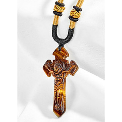 Mặt dây chuyền thánh giá đá thạch anh mắt hổ Ngọc Quý Gemstones