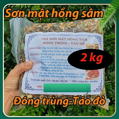 Combo 2kg Trà Sơn Mật Hồng Sâm Đông Trùng Táo Đỏ bổ thận mát gan đẹp da hỗ trợ giảm cân an thần dễ ngủ