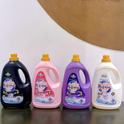 (Tặng 1 chai xịt thơm quần áo 100ml ) COMBO 2 can nước giặt xả 2 in1 HygienC PLUS 2kg, hang VN, Công nghệ thái đậm dặc, bền màu, lưu hương quần áo thơm mát dài lâu Làm Sạch