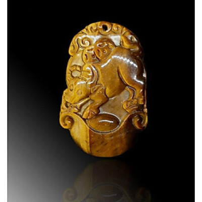 Mặt Dây Chuyền 12 con giáp Tuổi Sửu đá Mắt Hổ Vàng tự nhiên