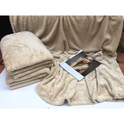Mền lông cừu Thái Lan vân hạt bắp vải microfiber nặng 1.2 kg cao cấp A - mềm mại, ấm áp, kích thước 1m7x2m