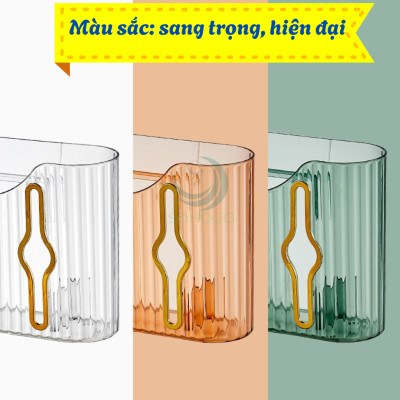 Hộp đựng cuộn túi rác nhiều ngăn 24x13.5x6cm- Hộp nhả túi nilon dạng cuộn - Giá treo túi rác mini tiện dụng