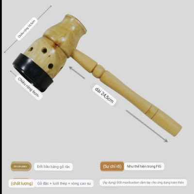 Ống Xông Hơ Ngải Cứu Gỗ.Dụng Cụ Diện Chẩn ( Massage Cổ Vai Gáy, thắt lưng giảm đau, búa gỗ Hơ Ngải Cứu bài trừ hàn