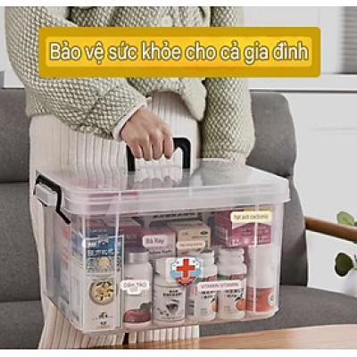 Tủ Hộp Đựng Thuốc Di Động Gia Đình, 2 Tầng Có Quai Xách Nhựa Mika Trong Suốt Nhìn Dõ Đồ Vật  Tủ Thuốc Đựng Dụng Cụ Y Tế Mẫu Mới Tiện Lợi