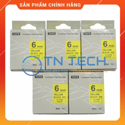 Nhãn in TEPRA - EPSON LC-2YBW (SC6YW) – Chữ đen nền vàng 6MM X 8M  - Dùng cho máy in nhãn TEPRA - EPSON [Hàng nhập khẩu]