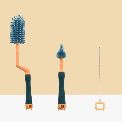 Bộ Cọ Rửa Bình Sữa Bình Nước Cao Cấp Tay Cằm Xoay 360 độ, Cọ Núm Ti, Cọ Rửa Ống Hút